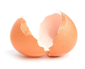 Image showing broken eggshell  isolated on white background