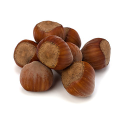 Image showing hazelnuts isolated on white background