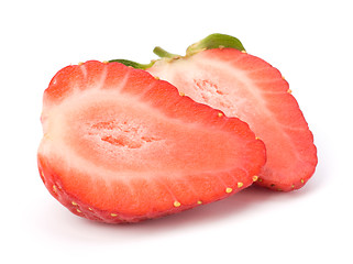 Image showing Halved strawberry isolated on white background