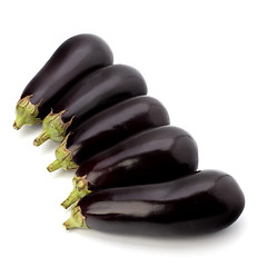 Image showing eggplants isolated on white background close up