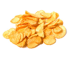 Image showing Potato chips isolated on white background 