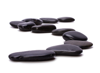 Image showing black pebbles isolated on white background