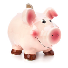 Image showing Business concept. Lucky piggy bank isolated on white background.