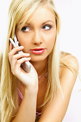 Image showing Talking cell phone