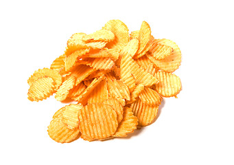 Image showing Potato chips isolated on white background 