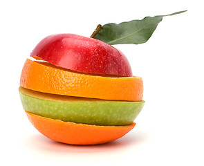 Image showing sliced fruits isolated on white background