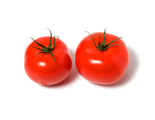 Image showing two tomato isolated on the white background 