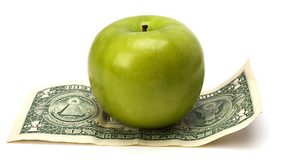 Image showing Apple and money isolated.  Health concept