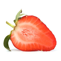 Image showing Halved strawberry isolated on white background