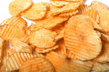 Image showing Potato chips isolated on white background 