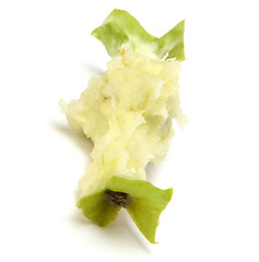 Image showing core of an apple isolated white background
