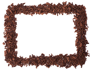 Image showing chocolate frame isolated on white background