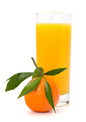 Image showing Tangerine and juice glass 