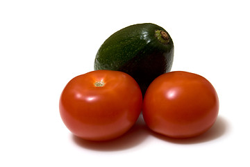 Image showing tomato and avocado isolated on white