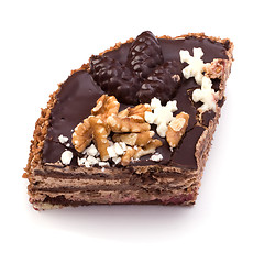 Image showing Slice of chocolate cream cake