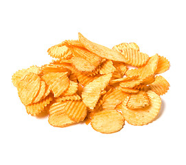 Image showing Potato chips isolated on white background 