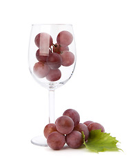 Image showing wine glass full with grapes  