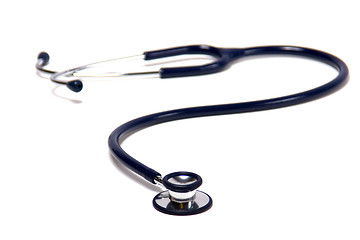 Image showing blue stethoscope isolated on white background