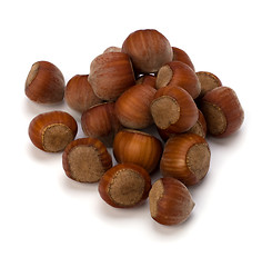 Image showing hazelnuts isolated on white background