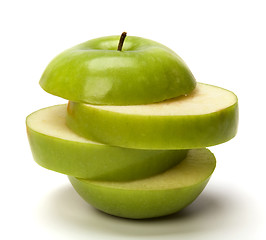 Image showing sliced apple isolated on white background