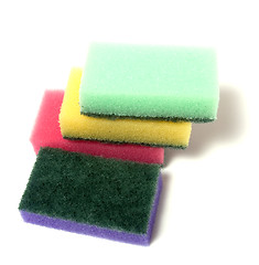 Image showing Sponges group isolated on the white background