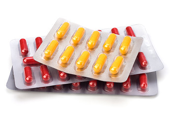 Image showing medical capsules isolated on white
