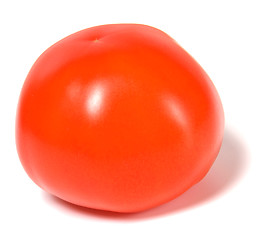 Image showing single red tomato isolated  on white background 