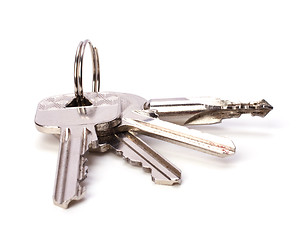 Image showing Key bunch isolated on white background 