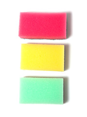 Image showing Sponges group isolated on the white background