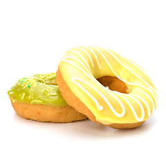 Image showing Delicious doughnuts isolated on white background 