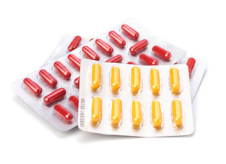 Image showing medical capsules isolated on white