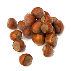 Image showing hazelnuts isolated on white background