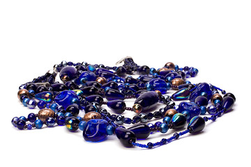 Image showing blue beads isolated on white background