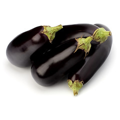 Image showing eggplants isolated on white background close up