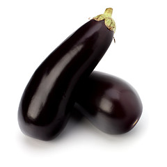 Image showing eggplants isolated on white background close up