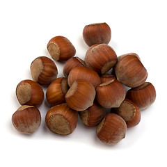 Image showing hazelnuts isolated on white background