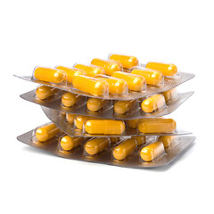 Image showing medical capsules isolated on white