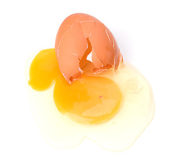 Image showing broken egg isolated on white background