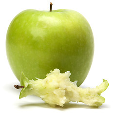 Image showing core of an apple isolated white background