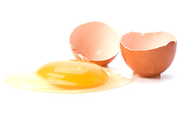 Image showing broken egg isolated on white background