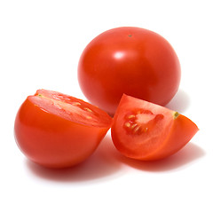 Image showing sliced tomato isolated on white background