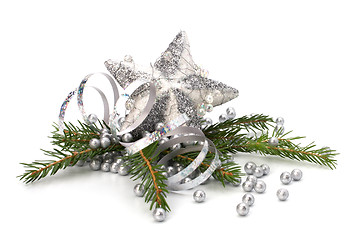 Image showing Christmas decoration isolated on white background