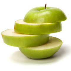 Image showing sliced apple isolated on white background