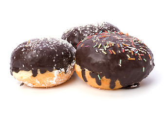 Image showing Doughnut  with chocolate cream  isolated on white  background