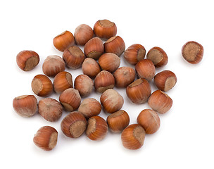 Image showing hazelnuts isolated on white background