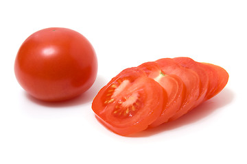 Image showing sliced tomato isolated on white