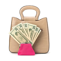 Image showing Glamour purse fill with money