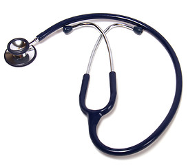 Image showing blue stethoscope isolated on white background