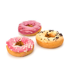Image showing Delicious doughnuts isolated on white background 