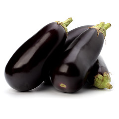 Image showing eggplants isolated on white background close up